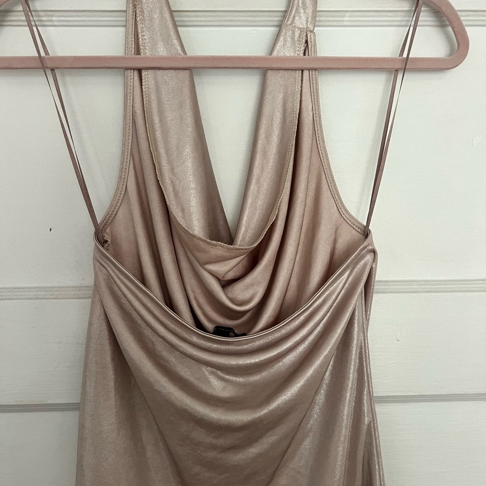 Express Metallic Draped Tank Top - Picture 2 of 3